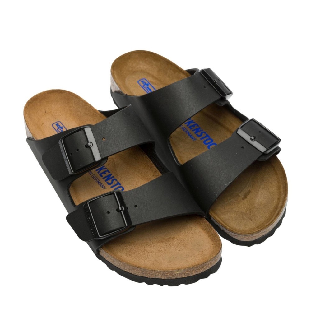 Birkenstock  Arizona birko-flor softfootbed sandali ciabatte uomo black nero Art. 0551253