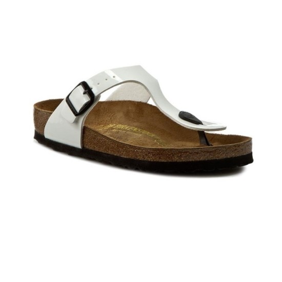 Birkenstock Gizeh infradito donna Birko Flor vernice bianca art.0543761 no. 35