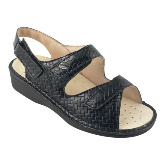 Ecosanit Mod. Eos Foam nero sandalo donna chiusura velcri plantare estraibile