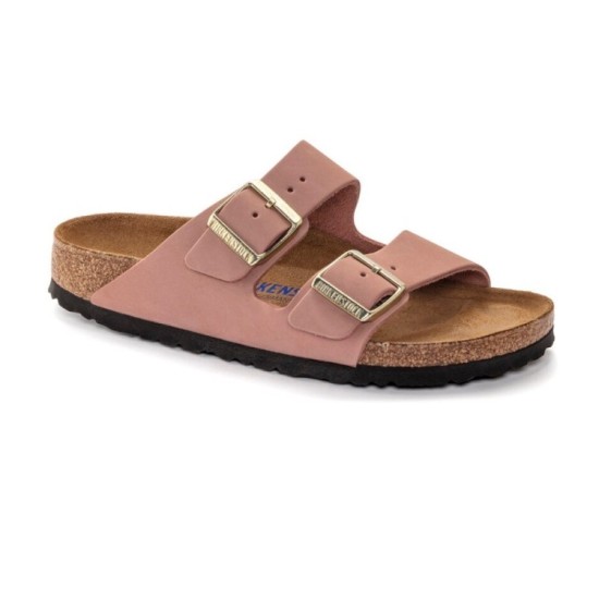 Birkenstock  ciabatta donna Arizona plantare morbido pelle nabuk colore old rose cod. 1024219