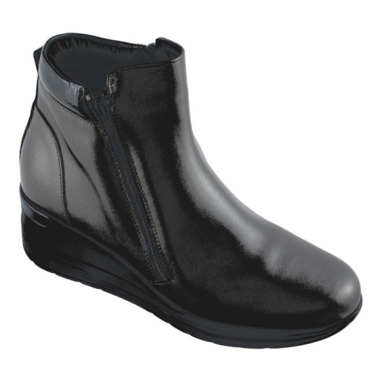 Ecosanit Mod. Muffin scarponcino donna zeppa 6cm comfort ed eleganza nero