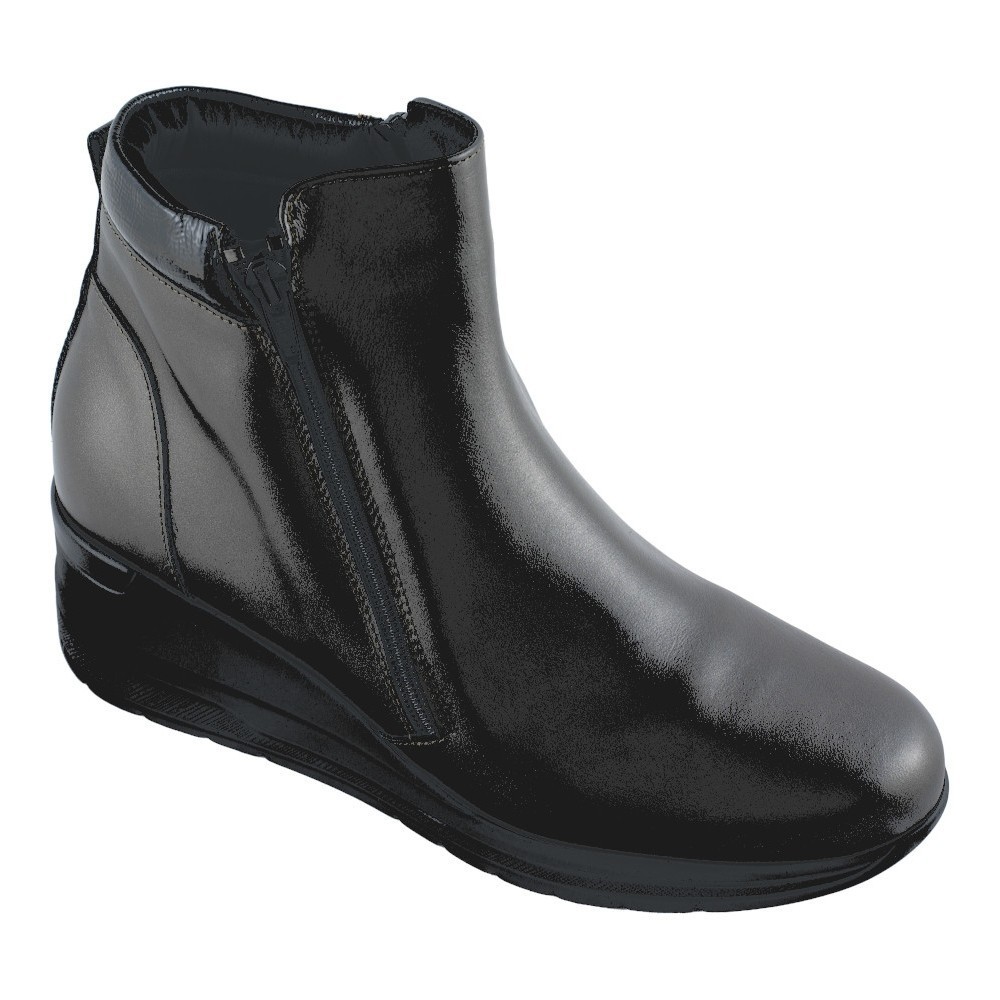 Ecosanit Mod. Muffin scarponcino donna zeppa 6cm comfort ed eleganza nero