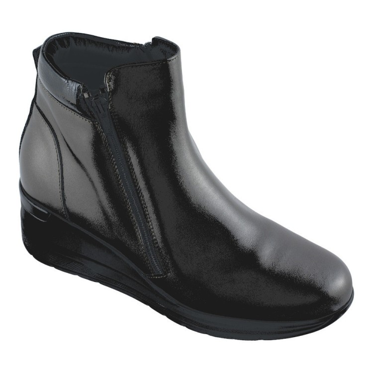 Ecosanit Mod. Muffin scarponcino donna zeppa 6cm comfort ed eleganza nero