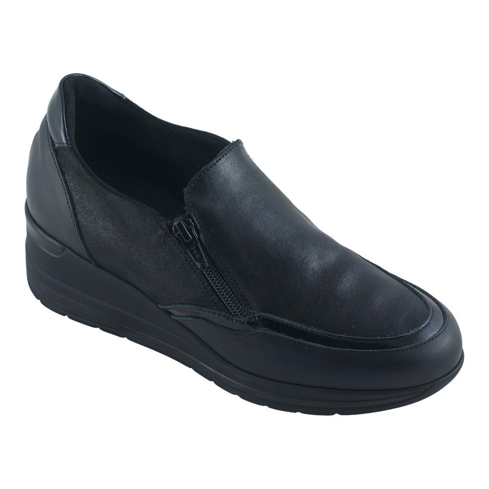 Ecosanit Mod. Brownies scarpa donna con cerniera comfort ed eleganza nero