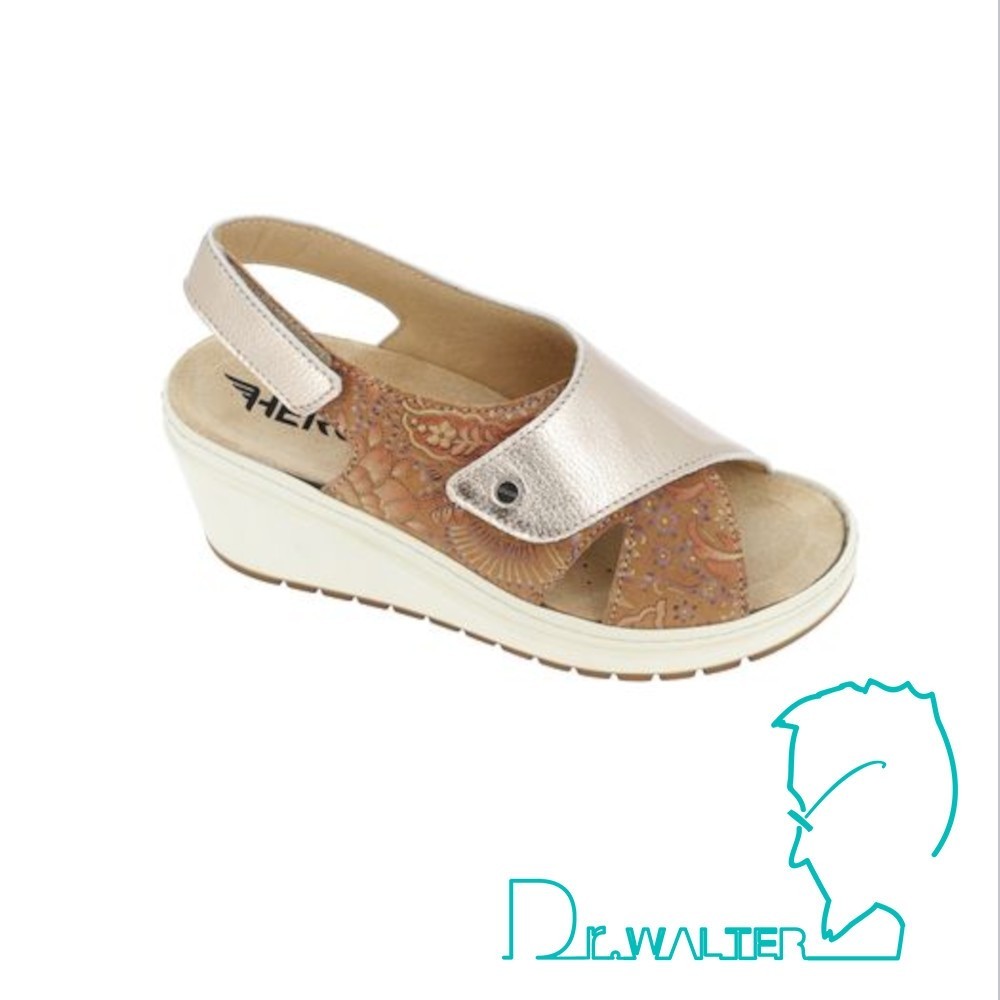 Hergos H1282 sandalo donna elegante zeppa plantare estraibile morbido