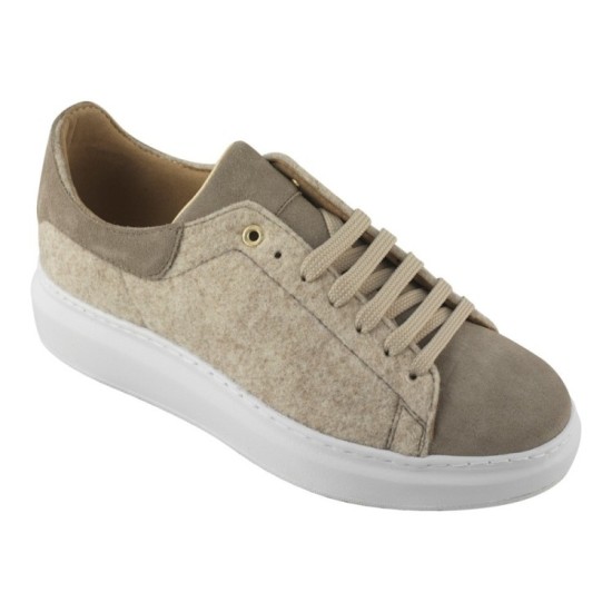 Ecosanit Mod. Fellon sneaker donna beige con plantare estraibile comfort plus