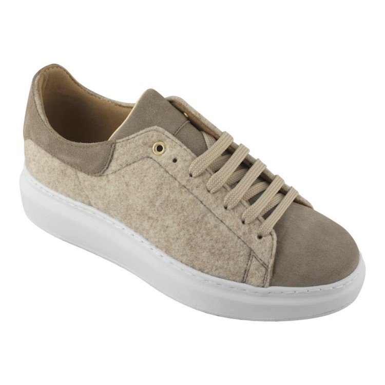 Ecosanit Mod. Fellon sneaker donna beige con plantare estraibile comfort plus