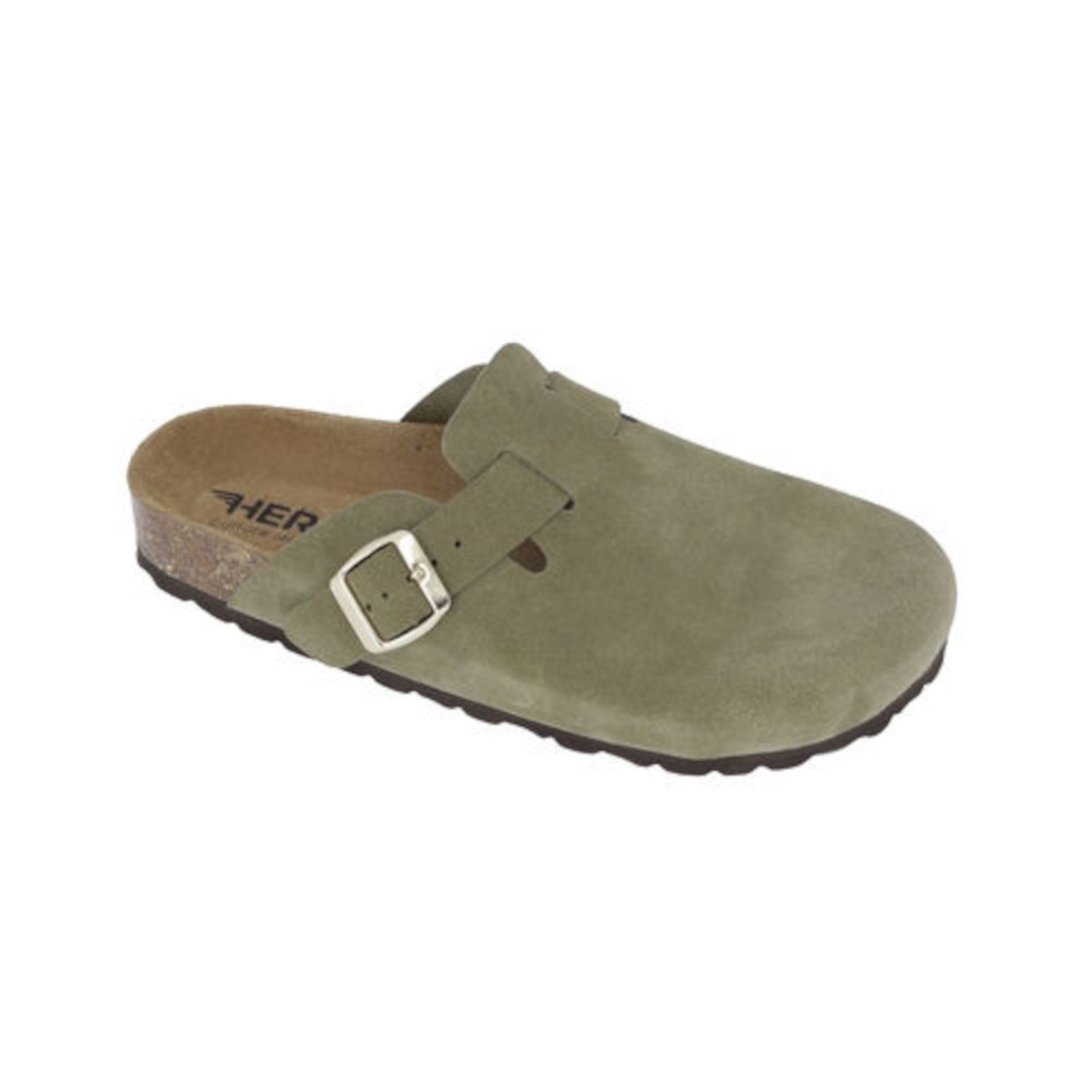 Hergos Mod. 3051 camoscio militare ciabatta sabot boston