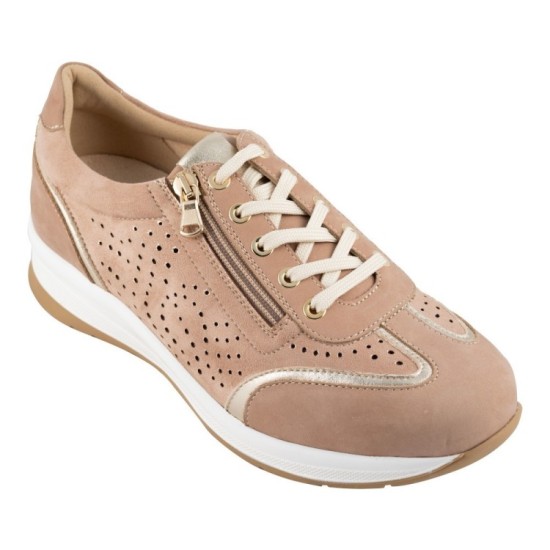 Ecosanit  Mod. Isadora Forato scarpa donna biomeccanica  tomaia traforata plantare estraibile con lacci e zip