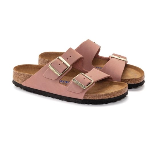 Birkenstock  ciabatta donna Arizona plantare morbido pelle nabuk colore old rose cod. 1024219