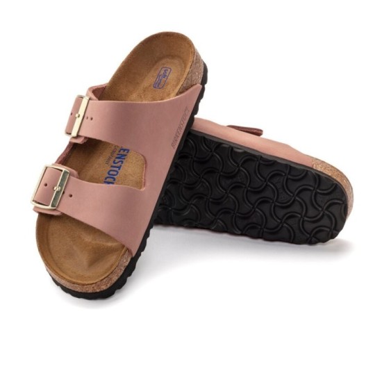 Birkenstock  ciabatta donna Arizona plantare morbido pelle nabuk colore old rose cod. 1024219