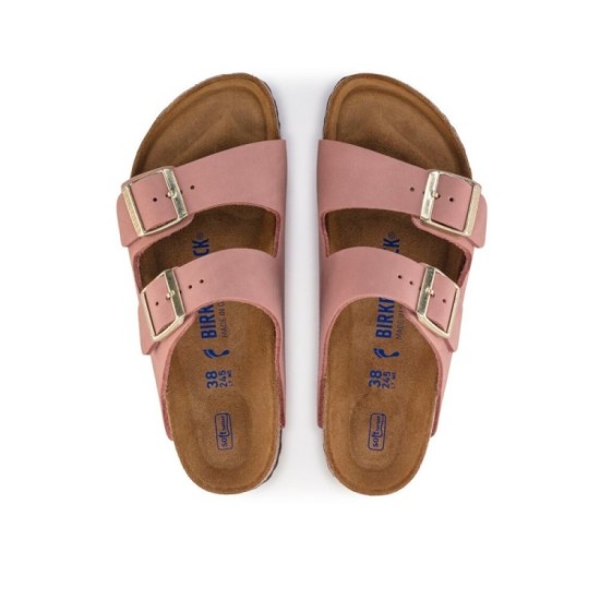 Birkenstock  ciabatta donna Arizona plantare morbido pelle nabuk colore old rose cod. 1024219