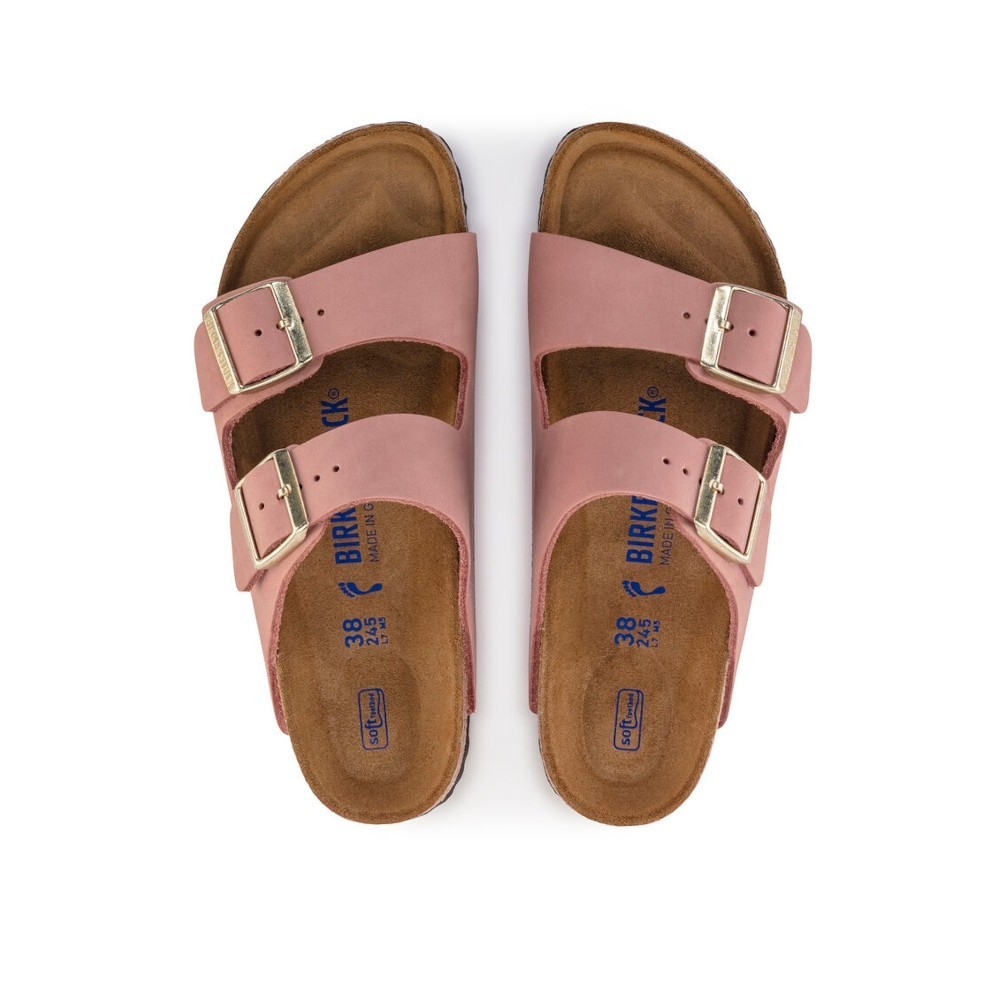 Birkenstock  ciabatta donna Arizona plantare morbido pelle nabuk colore old rose cod. 1024219