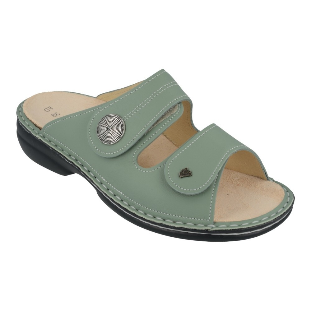 Finn Comfort Sansibar ciabatte donna pelle predisposte rosso e blu