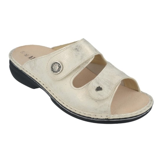 Finn Comfort Zeno ciabatte donna plantare morbido per alluce valgo colore oro