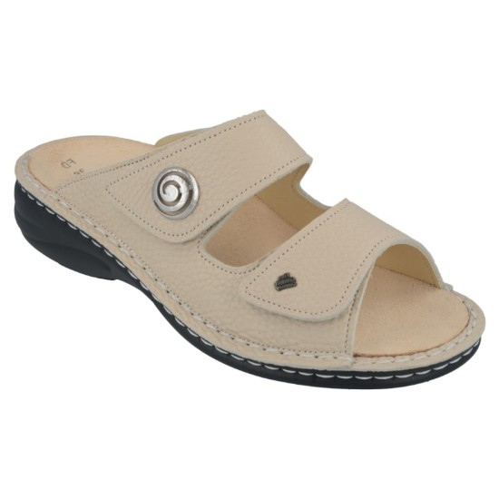 Finn Comfort Colina rabo bast ciabatte donna pelle predisposte beige