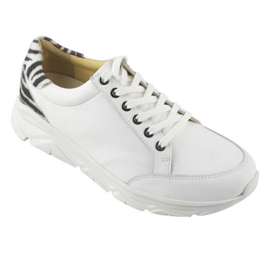 Ecosanit Mod. 600 D sneaker donna pelle con lacci plantare estraibile sabbia