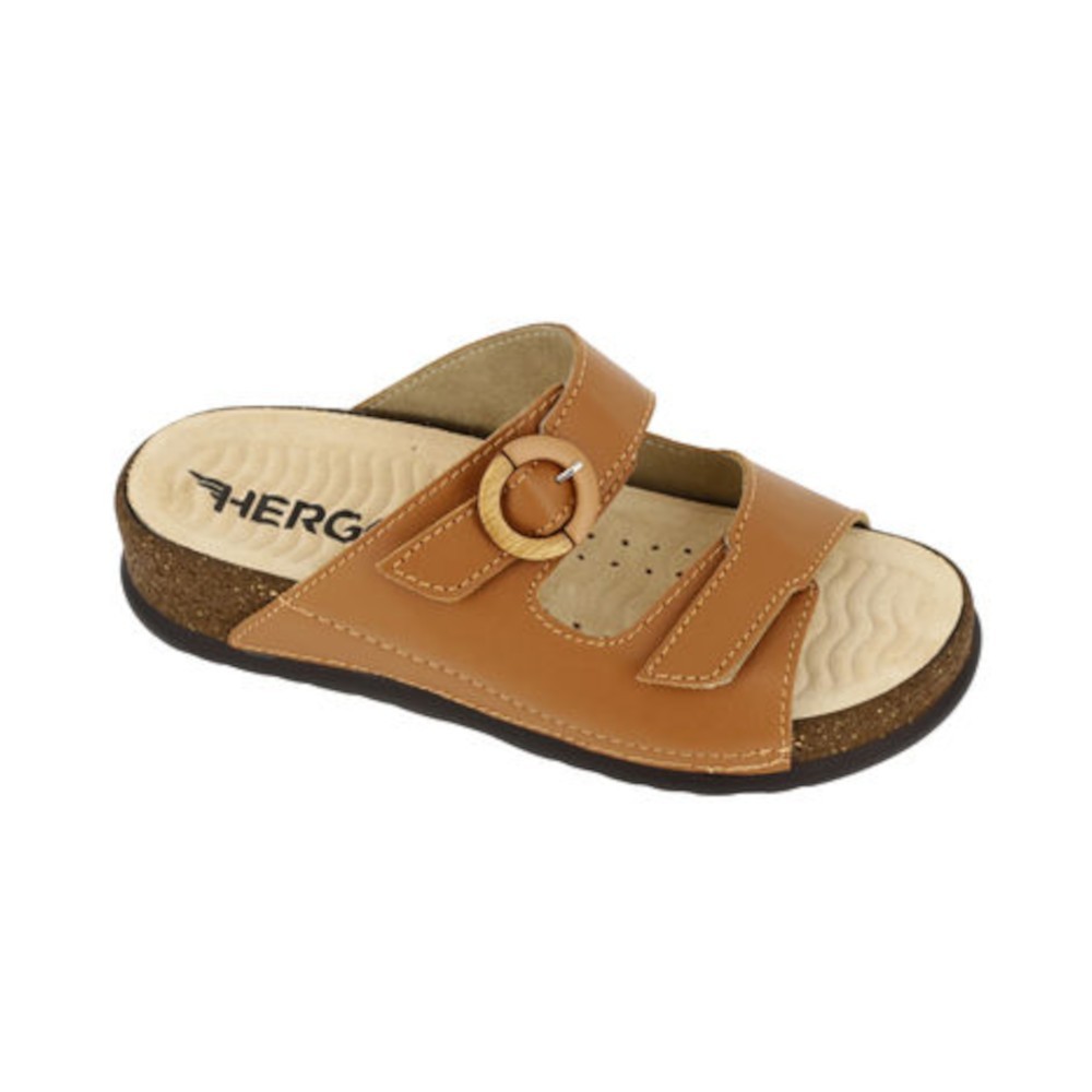 Hergos Mod. H1822 ciabatta sabot donna comoda regolabile velcro plantare estraibile ondulato massaggiante