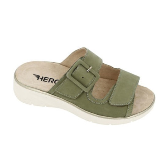 Hergos Mod. H5700 ciabatta donna morbida regolabile velcro plantare estraibile