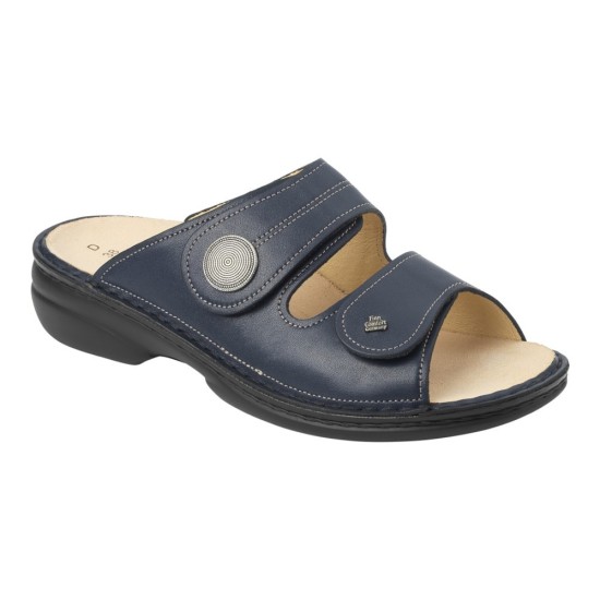 Finn Comfort Sansibar ciabatte donna pelle predisposte rosso e blu