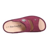 Finn Comfort Sansibar Nabuk ciabatta donna pelle predisposta colore rosa e rumba