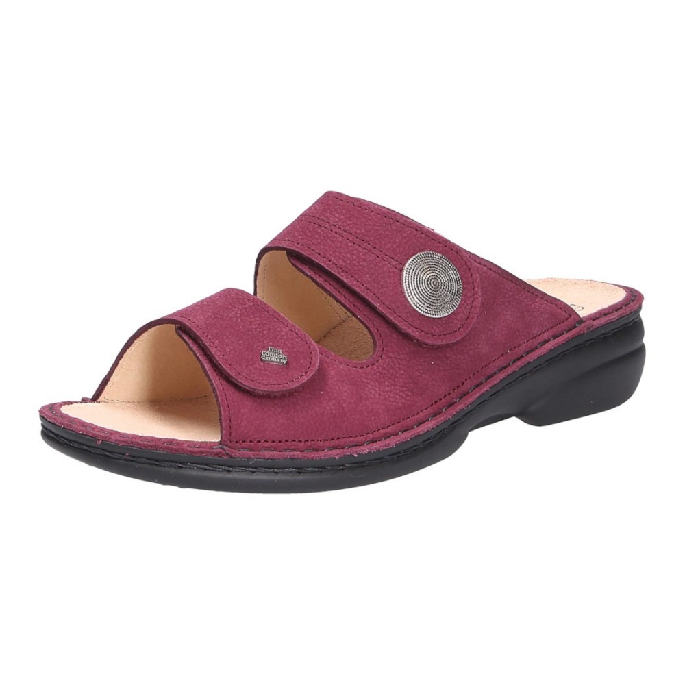 Finn Comfort Sansibar Nabuk ciabatta donna pelle predisposta colore rosa e rumba