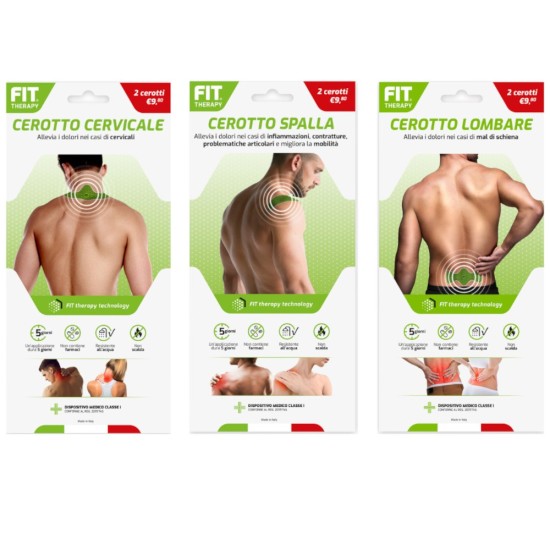 Set 3 Cerotti Fit Therapy – Lombare, Cervicale, Spalla