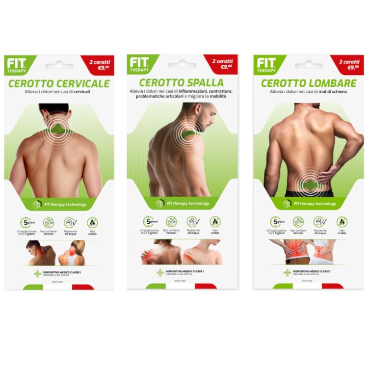 Set 3 Cerotti Fit Therapy – Lombare, Cervicale, Spalla