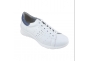 Ecosanit Mod. Bolt sneaker comoda donna forata pelle bianco argento predisposta lacci