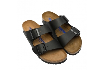 Birkenstock Arizona birko-flor softfootbed sandali ciabatte uomo black nero Art. 0551253