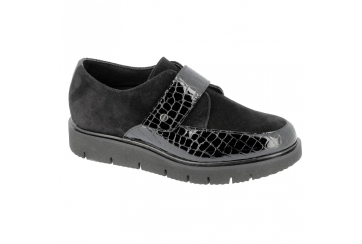Hergos H9703 scarpa donna ortopedica comoda elegante plantare estraibile nera