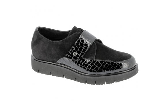 Hergos H9703 scarpa donna ortopedica comoda elegante plantare estraibile nera