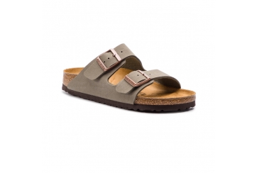 Ciabatta Birkenstock Arizona BS Birko Flor doppia fascia stone code 0151213