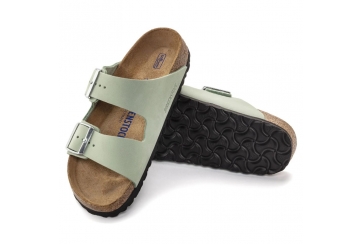 Birkenstock Arizona SFB matcha ciabatta plantare morbido pelle nabuk 1024213