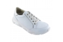 Ecosanit Mod. 601 D sneaker donna pelle con lacci dorati plantare estraibile bianco