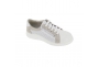 Hergos H9620 scarpa donna plantare estraibile lacci cerniera bianco tortora