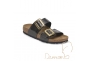 Birkenstock Sydney Cushion Buckle ciabatta donna Birko Flor Graceful Licorice narrow fit Art. 1029457