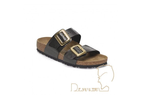 Birkenstock Sydney Cushion Buckle ciabatta donna Birko Flor Graceful Licorice narrow fit Art. 1029457
